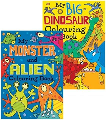 SQUIGGLE BIG COLOURING BOOK ASSORTED (ALIEN, MONSTER & DINOSAUR)