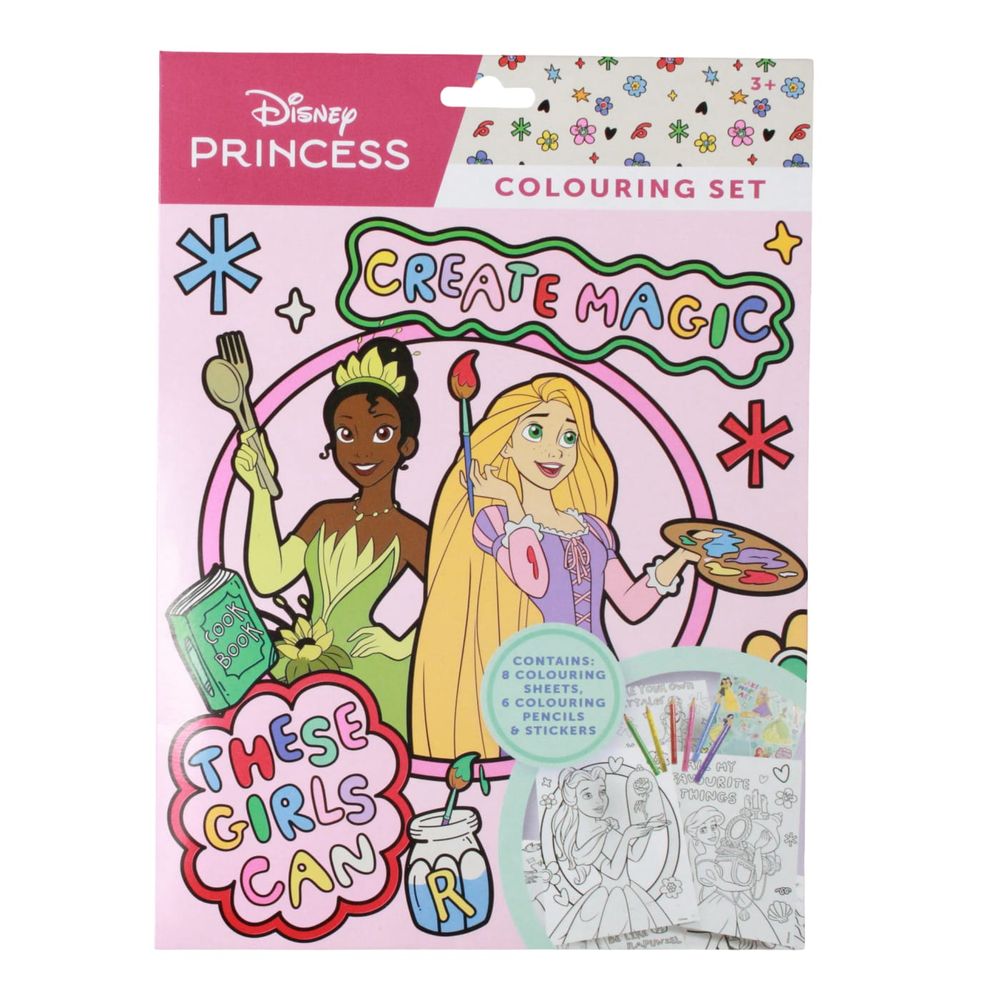DISNEY PRINCESS COLOURING SET
