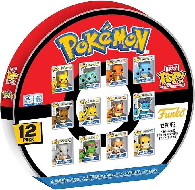 Funko Bitty Pop! Pokemon: 12 Pack - Includes Pikachu, Eveee, Charmander, Squirtle and more