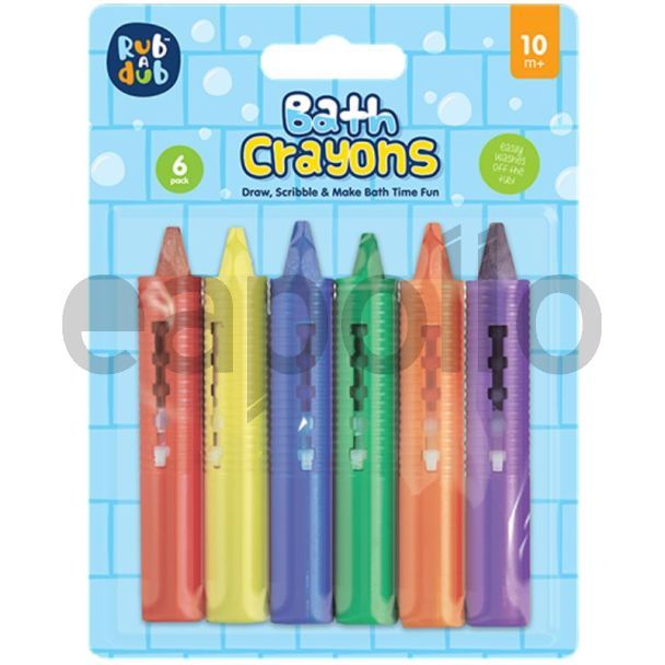RUB A DUB BATH CRAYONS 10M+ 6 PACK