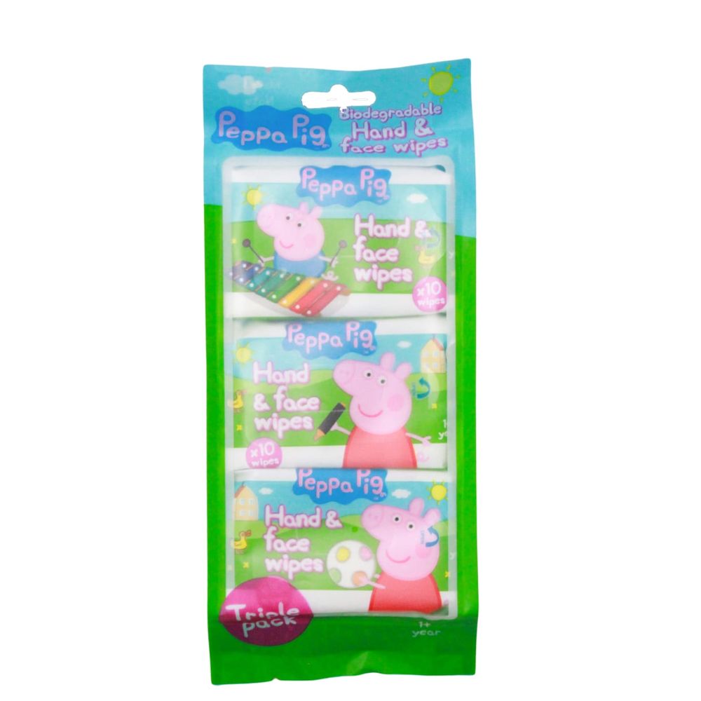 PEPPA PIG WIPES HAND&FACE 10'S 3PK 02/28